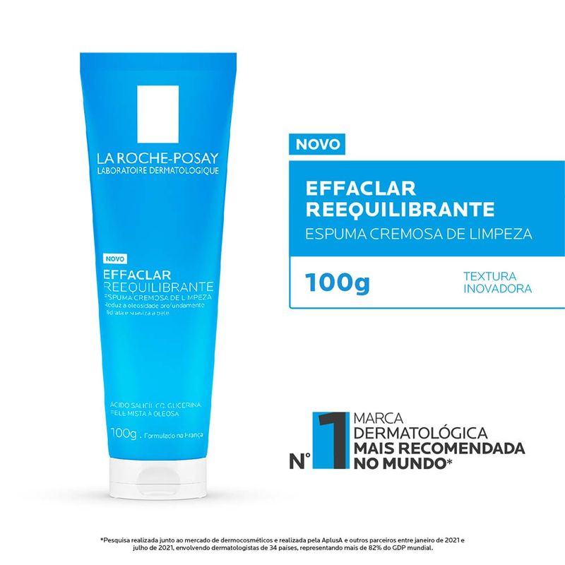 Espuma Cremosa de Limpeza Facial Antioleosidade La Roche-Posay Effaclar Reequilibrante 100g